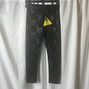 Noizz Kids Black Skull Print Leggings Girls Size 8 Stretch Gothic Punk Tights